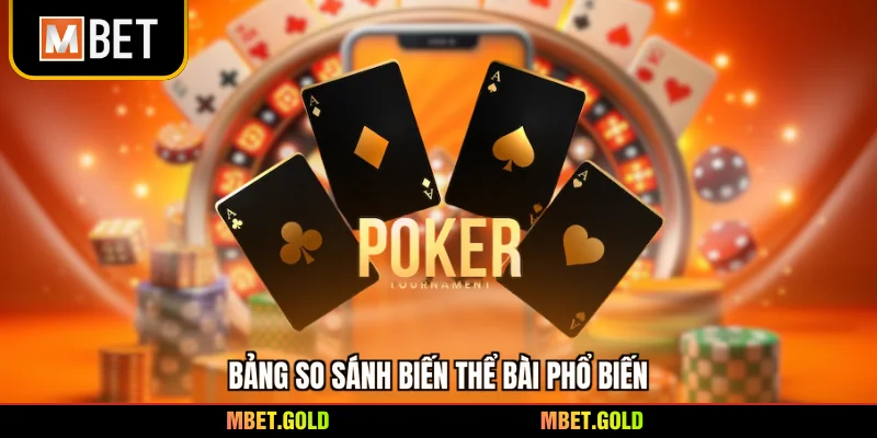 Bảng so sánh biến thể bài phổ biến